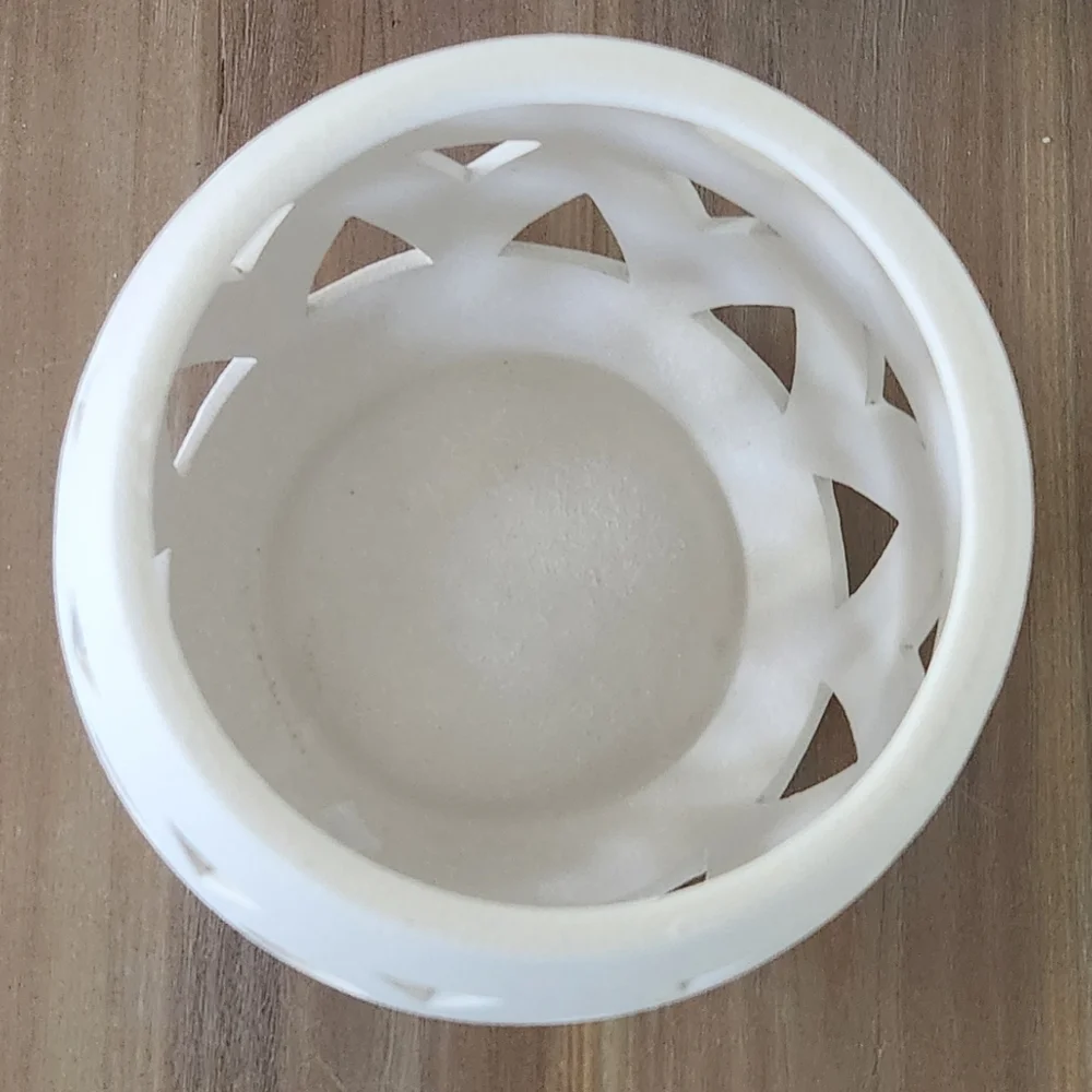 🏠 Hobby Lobby White Ceramic Geometric Vase – Mirage Collection Elegant Ambiance